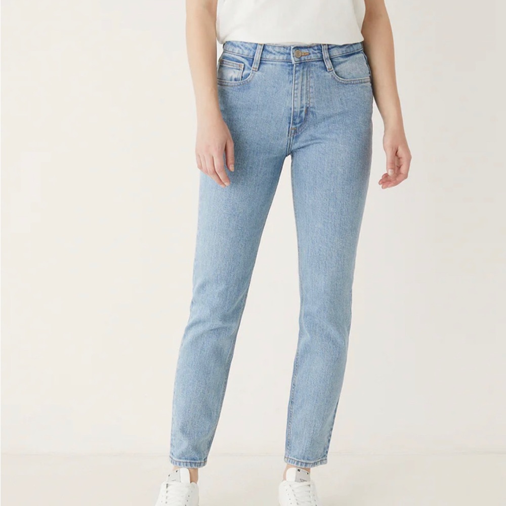 Frank and Oak The Kim High Rise Slim Jean in Light Indigo